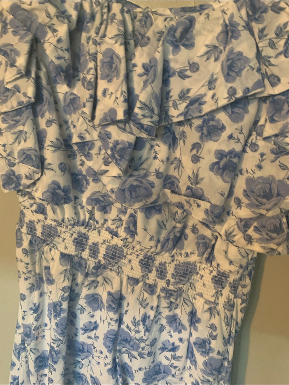 Simply Southern Blue Floral White Sundress with Ruffle Sleeves - Picture 10 of 11